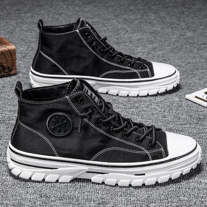 Trendy Urban Canvas Sneakers for Men - Viktor-Black-6.5-Nora Luxe