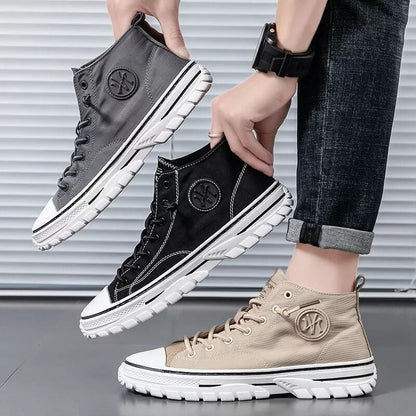 Trendy Urban Canvas Sneakers for Men - Viktor-Gray-6.5-Nora Luxe