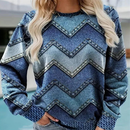 Trendy Warm Jumper for Ladies - Noelle-Blue-XS-Nora Luxe