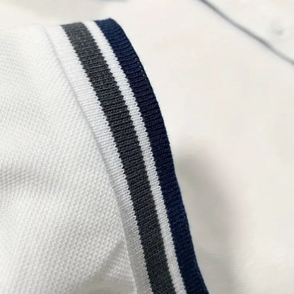 Trendy White Men's Polo - Tiberius-S-Nora Luxe