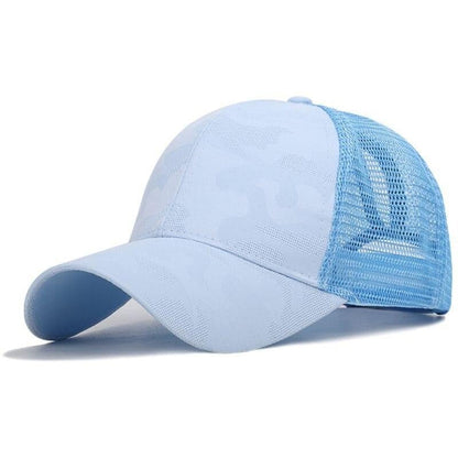 Trendy women's baseball cap with ponytail hole & Velcro closure – Leona (1+1 FREE)-Pink-Nora Luxe
