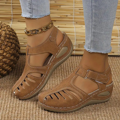 Trendy women's comfort sandals with orthopedic support – Mirella-Brown-3-Nora Luxe