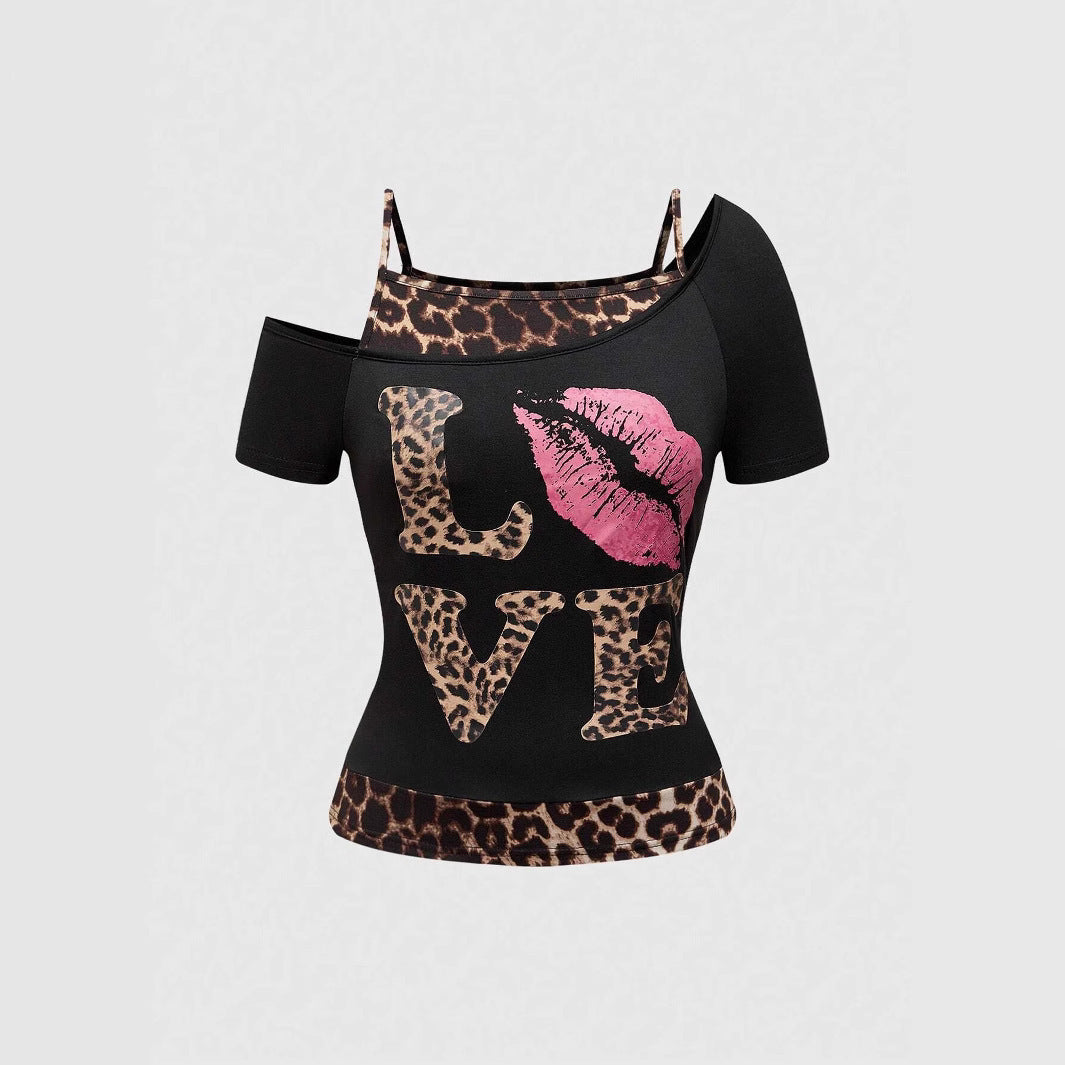 Fashionable Ladies Leopard Print Blouse - Pexav