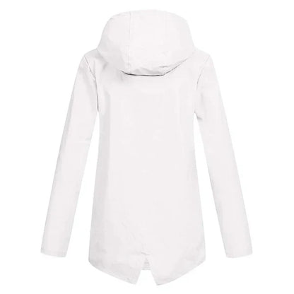 Trendy Women's Rain Jacket with Hood - Liora-Beige-S-The Livary