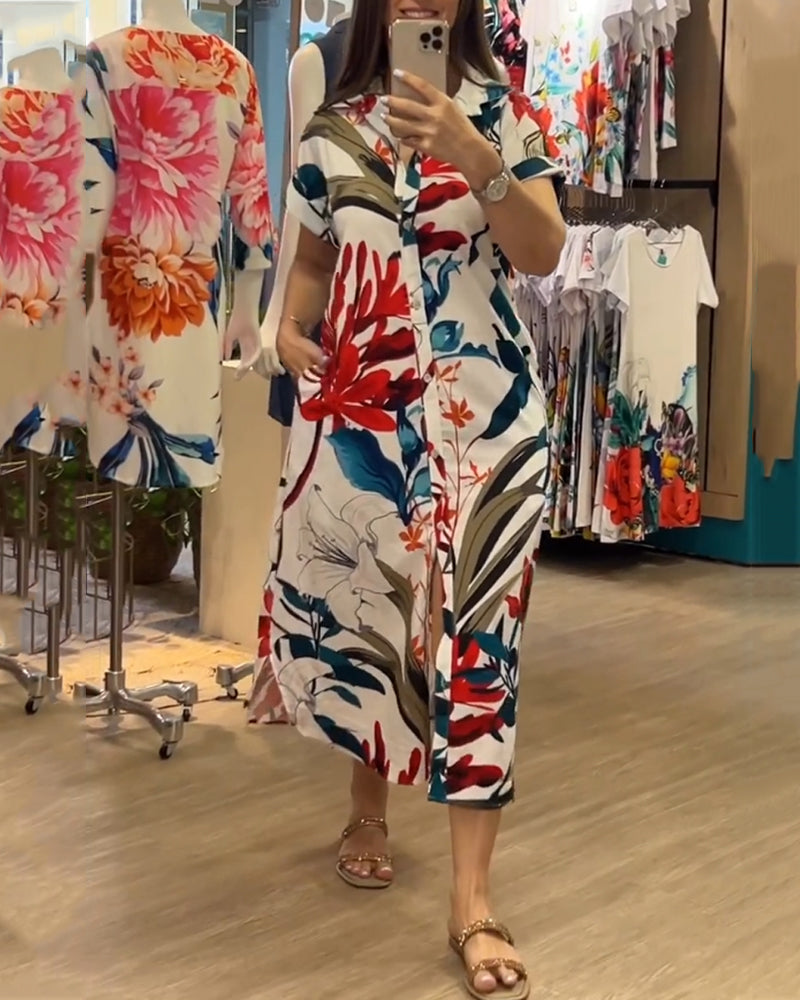 Stylish Floral Print Sundress - Pexav
