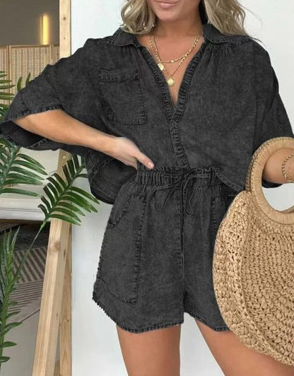 Trendy Women's Summer Top with Short Sleeves – Isabelle-Black-S-State of Style