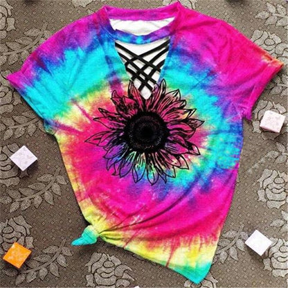 Fashionable Womens Tie Dye Tshirt - Pexav
