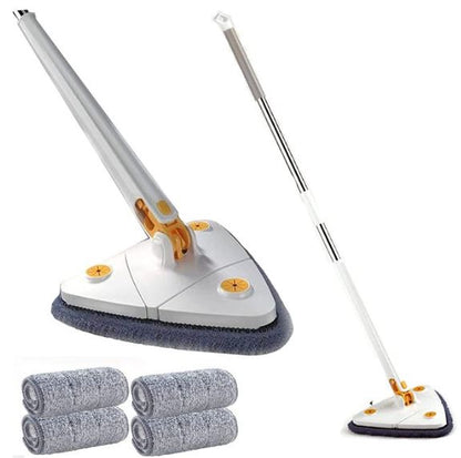 Triangular Mop - CleanReach-White + Free 4 microfiber cloths-Nora Luxe