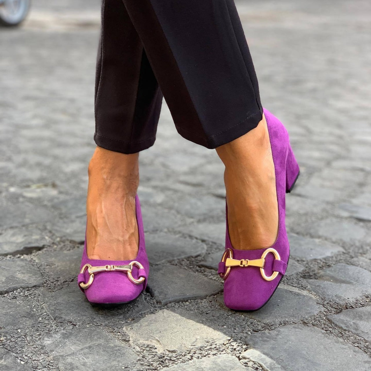 Image of Trinity | Women's Block Heel Slip-On Pumps