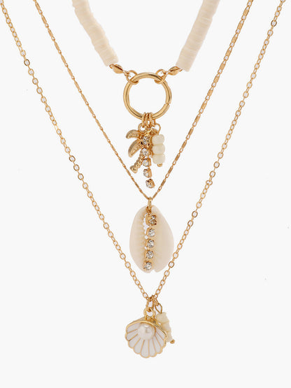 Layered Seashell Pendant Necklace