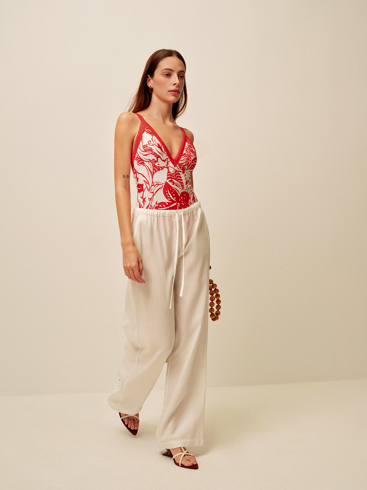 Colorful Floral Halter Neck Swimwear
