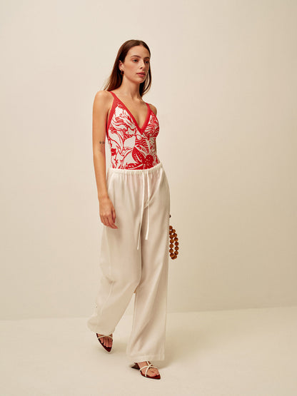 Colorful Floral Halter Neck Swimwear