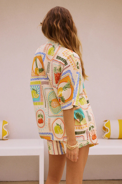 Two-Piece Ladies Summer Set with Retro Fruit Print – Noémie-S-State of Style