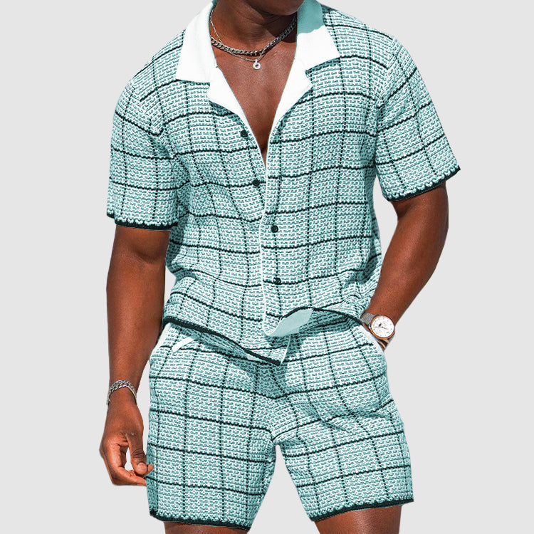 Classic Mens Lightweight Checked Suit - Pexav