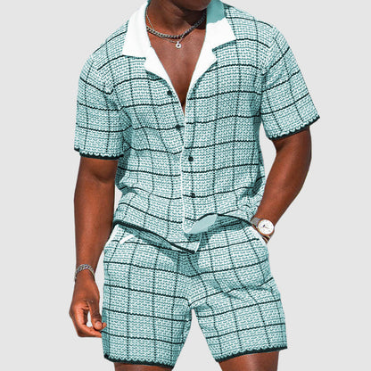 Classic Mens Lightweight Checked Suit - Pexav