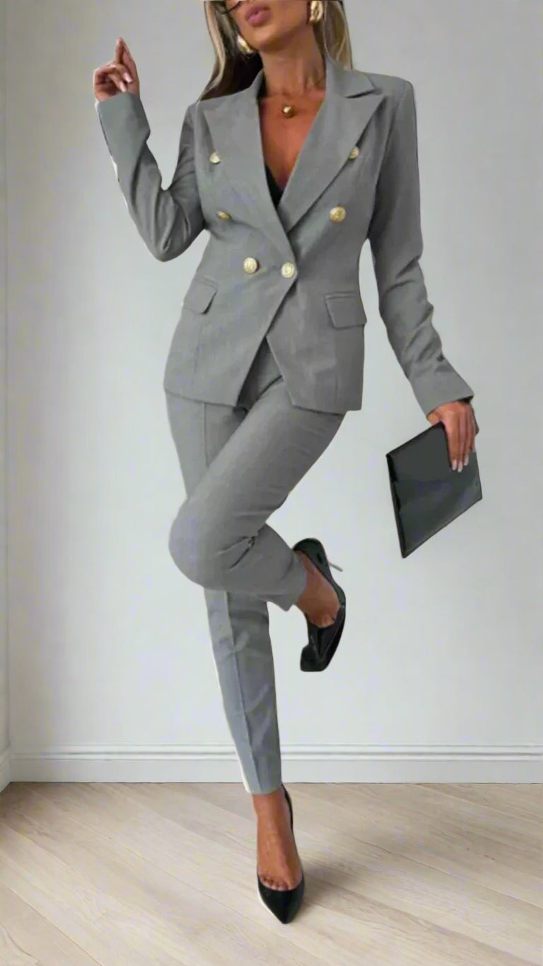 Women's 2 Piece Modern Top and Pant Set - Pexav
