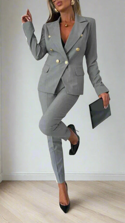 Women's 2 Piece Modern Top and Pant Set - Pexav
