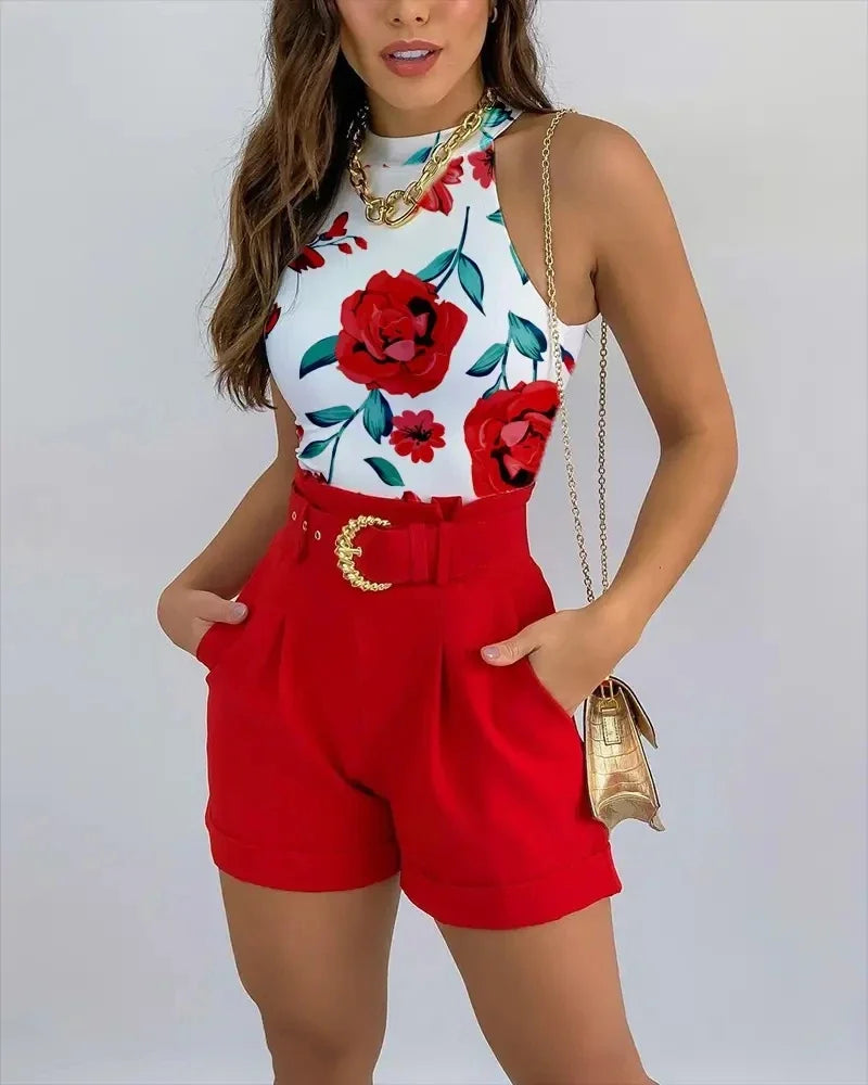 Women's Cute 2pc Summer Outfit - Pexav