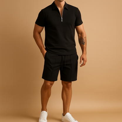 Mens Casual Polo Shorts Summer Outfit Set - Nocini