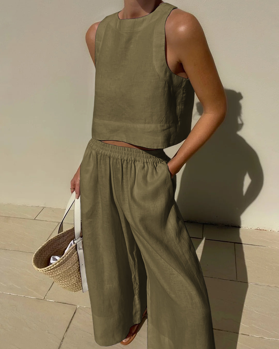 Two-piece women's outfit with skirt & top – Stylish & versatile – Narela-Green-S-Nora Luxe