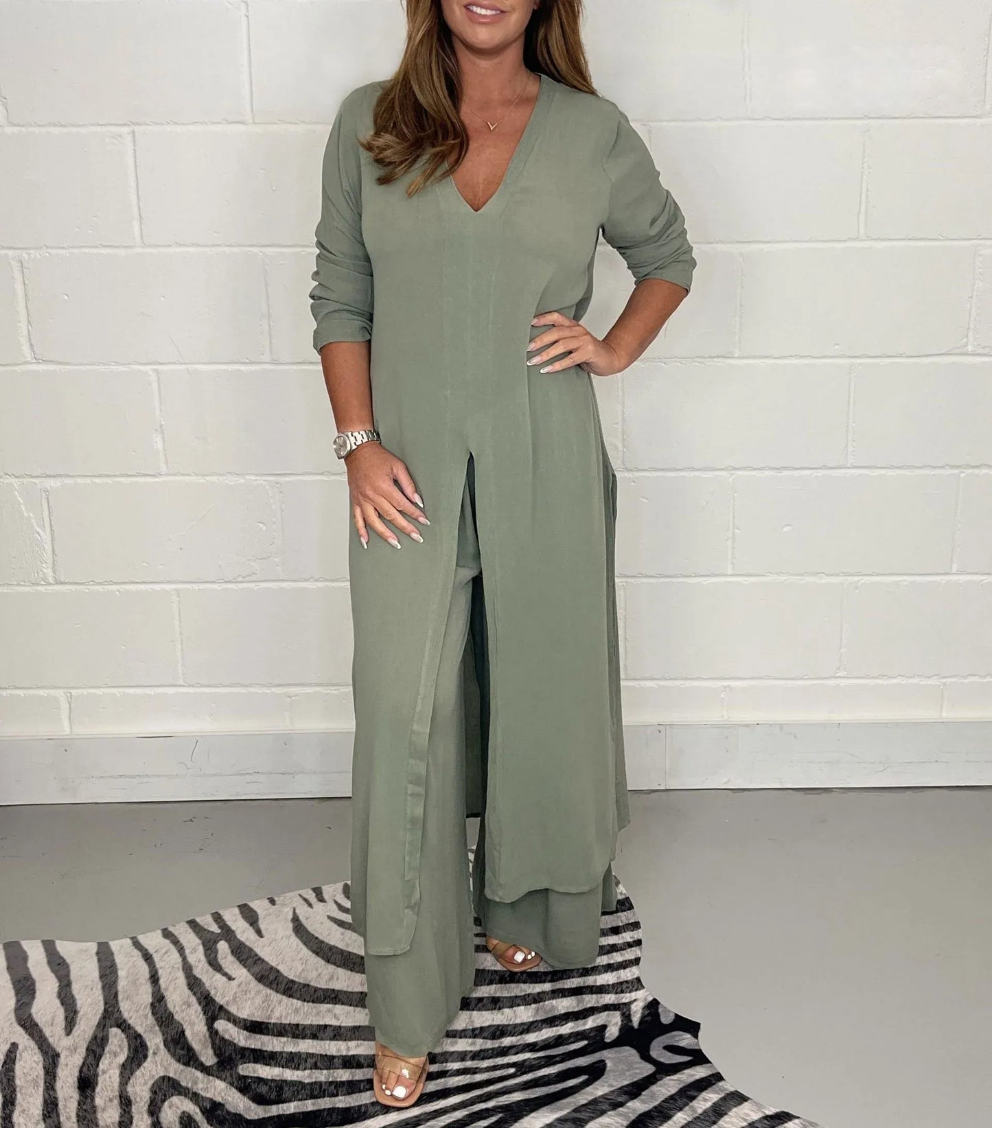 Chic 2 Piece Wide Leg Pants Set for Women - Pexav