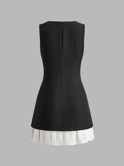 Colorblock Ruffled Mini Summer Dress