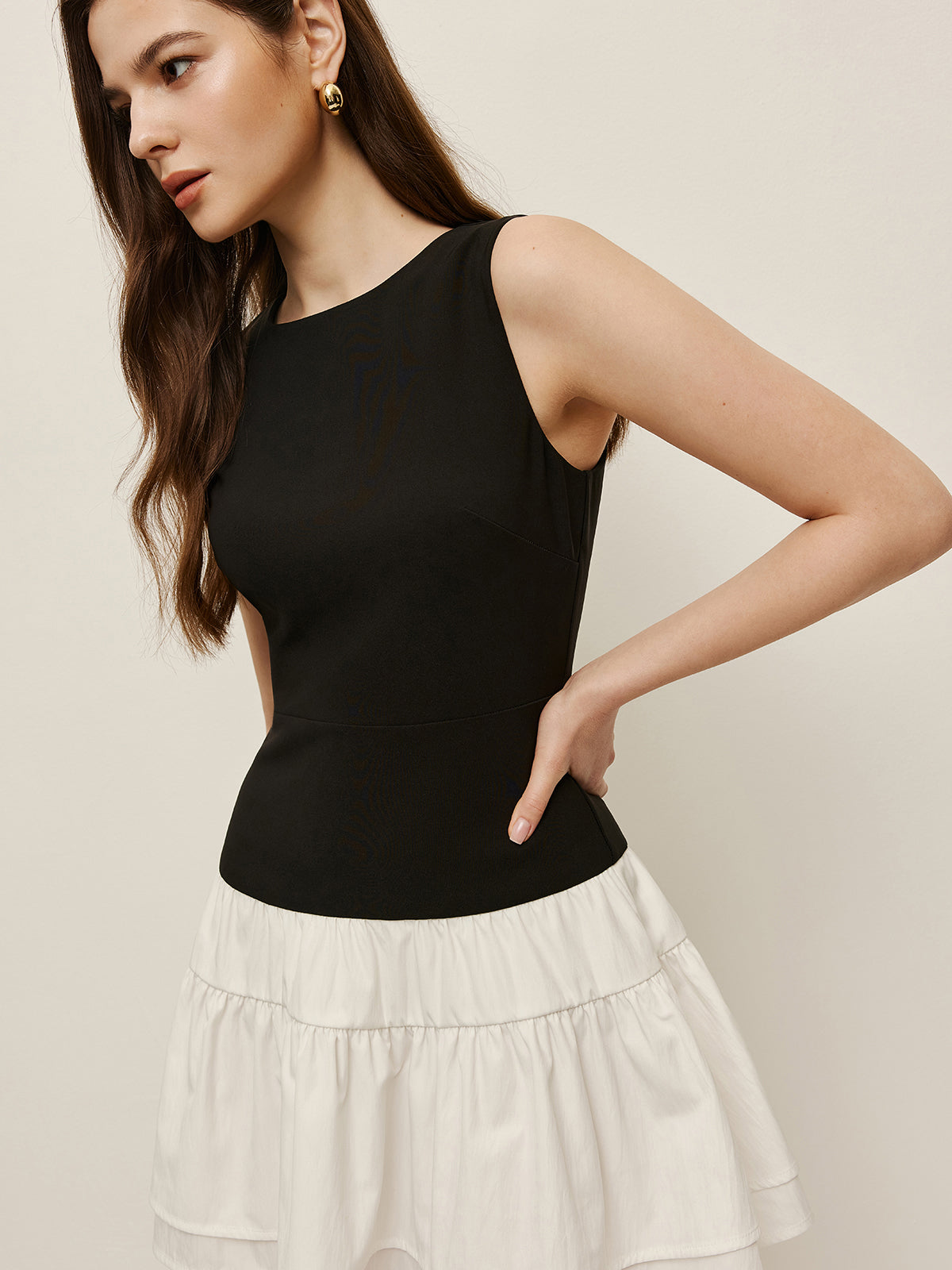 Ombre Layered Strapless Dress