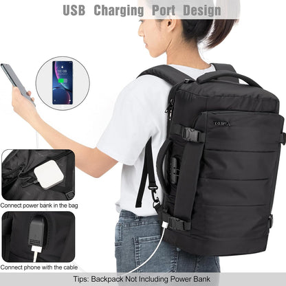 Waterproof 40L Laptop Travel Bag with USB ChargerPocket