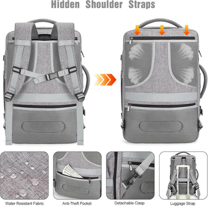 Waterproof 40L Laptop Travel Bag with USB ChargerPocket