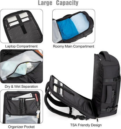 Waterproof 40L Laptop Travel Bag with USB ChargerPocket