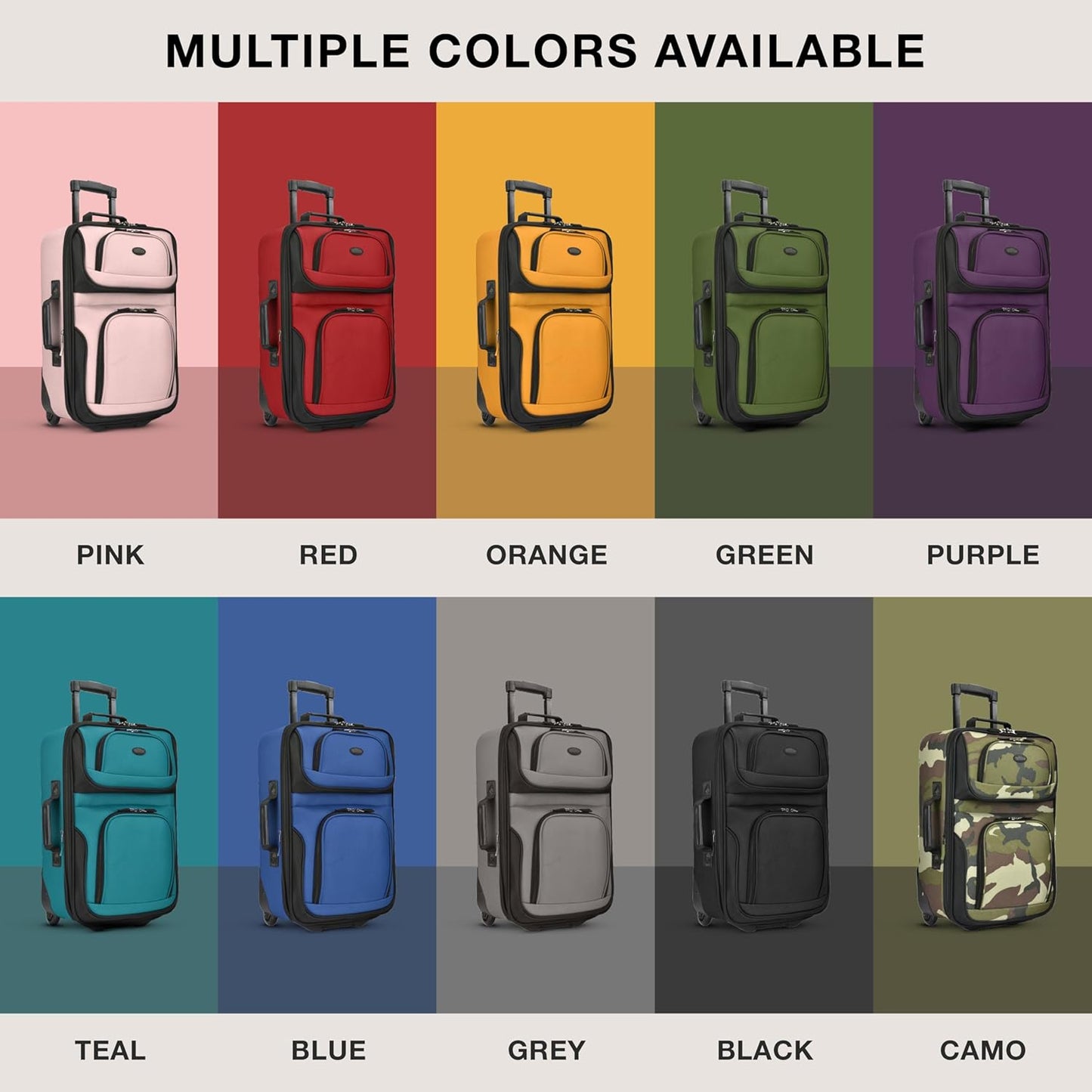Lightweight 2-Piece Expandable Carry-On Luggage Set