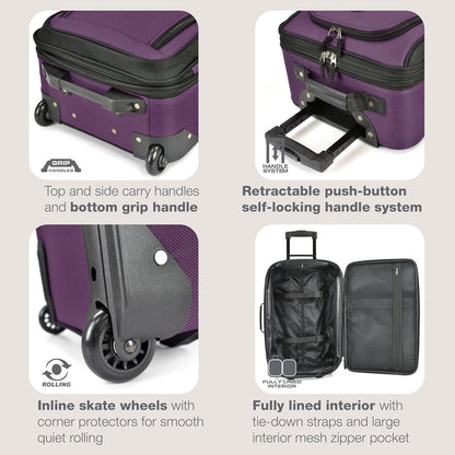 Lightweight 2-Piece Expandable Carry-On Luggage Set