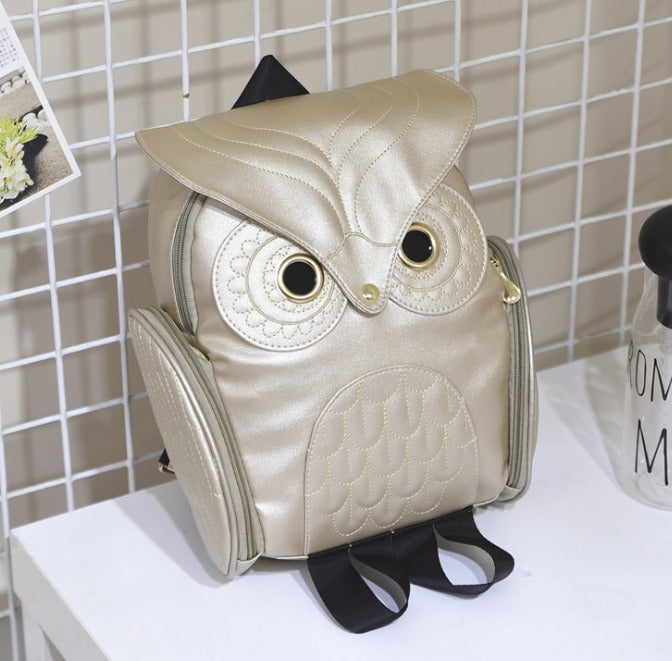 Fashionable Owl Pattern Ladies Backpack – Multiple Pockets