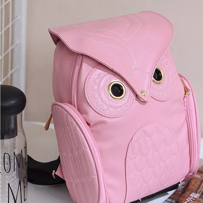 Fashionable Owl Pattern Ladies Backpack – Multiple Pockets