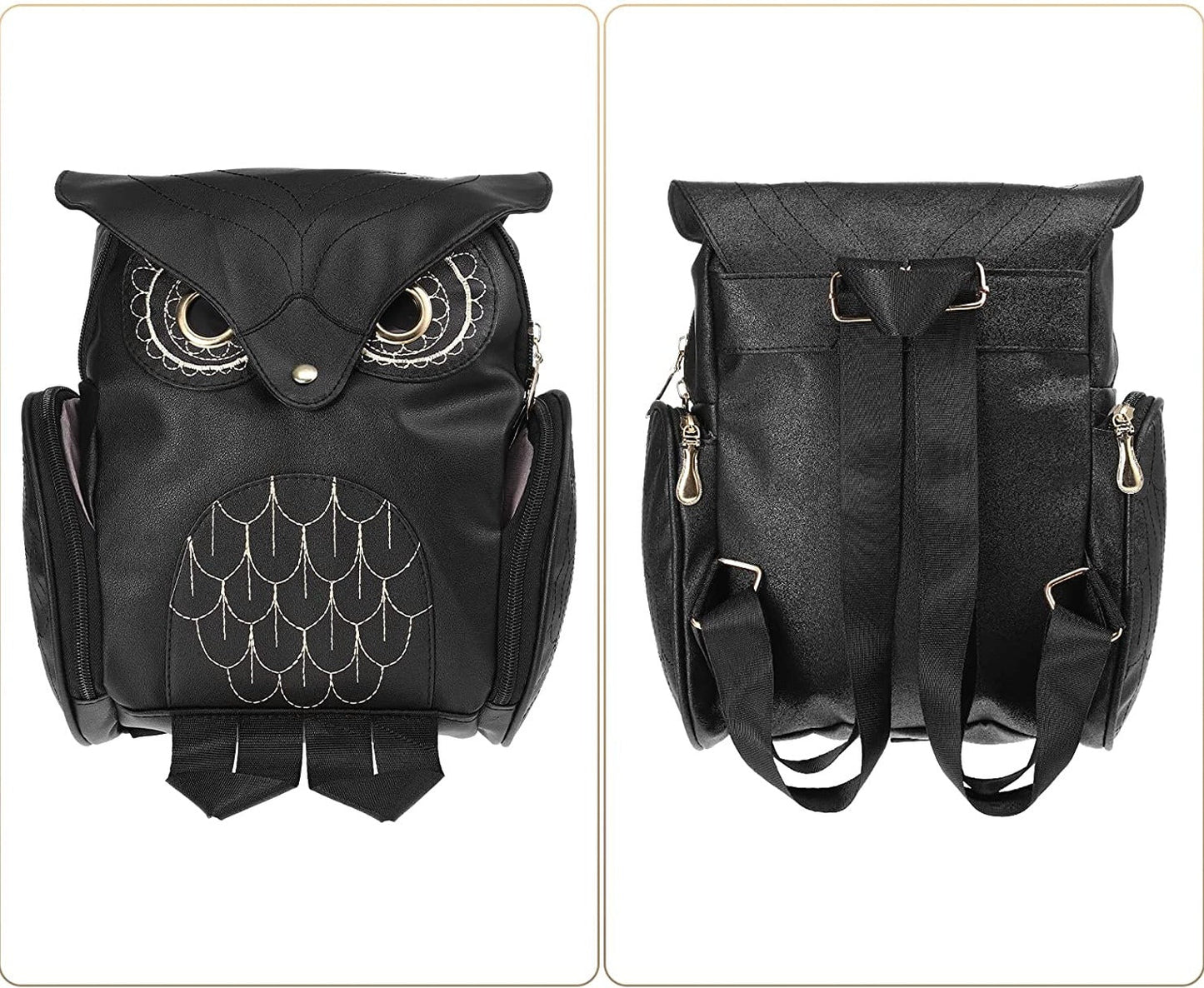 Fashionable Owl Pattern Ladies Backpack – Multiple Pockets