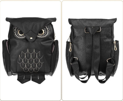 Fashionable Owl Pattern Ladies Backpack – Multiple Pockets