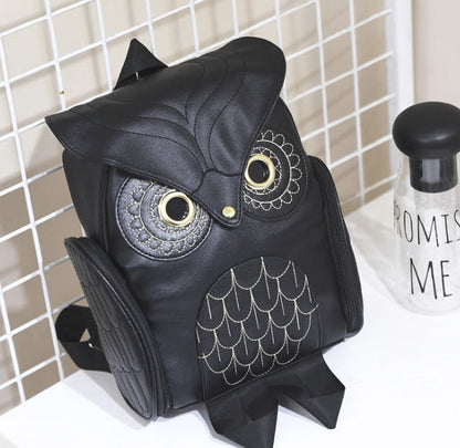 Fashionable Owl Pattern Ladies Backpack – Multiple Pockets