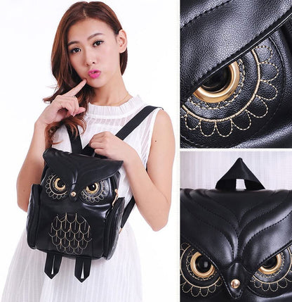 Fashionable Owl Pattern Ladies Backpack – Multiple Pockets