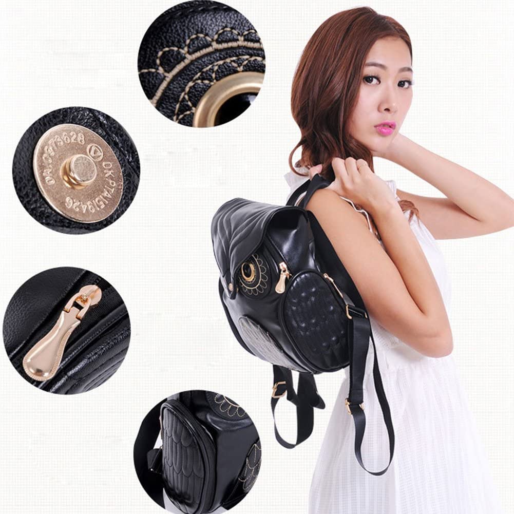 Fashionable Owl Pattern Ladies Backpack – Multiple Pockets