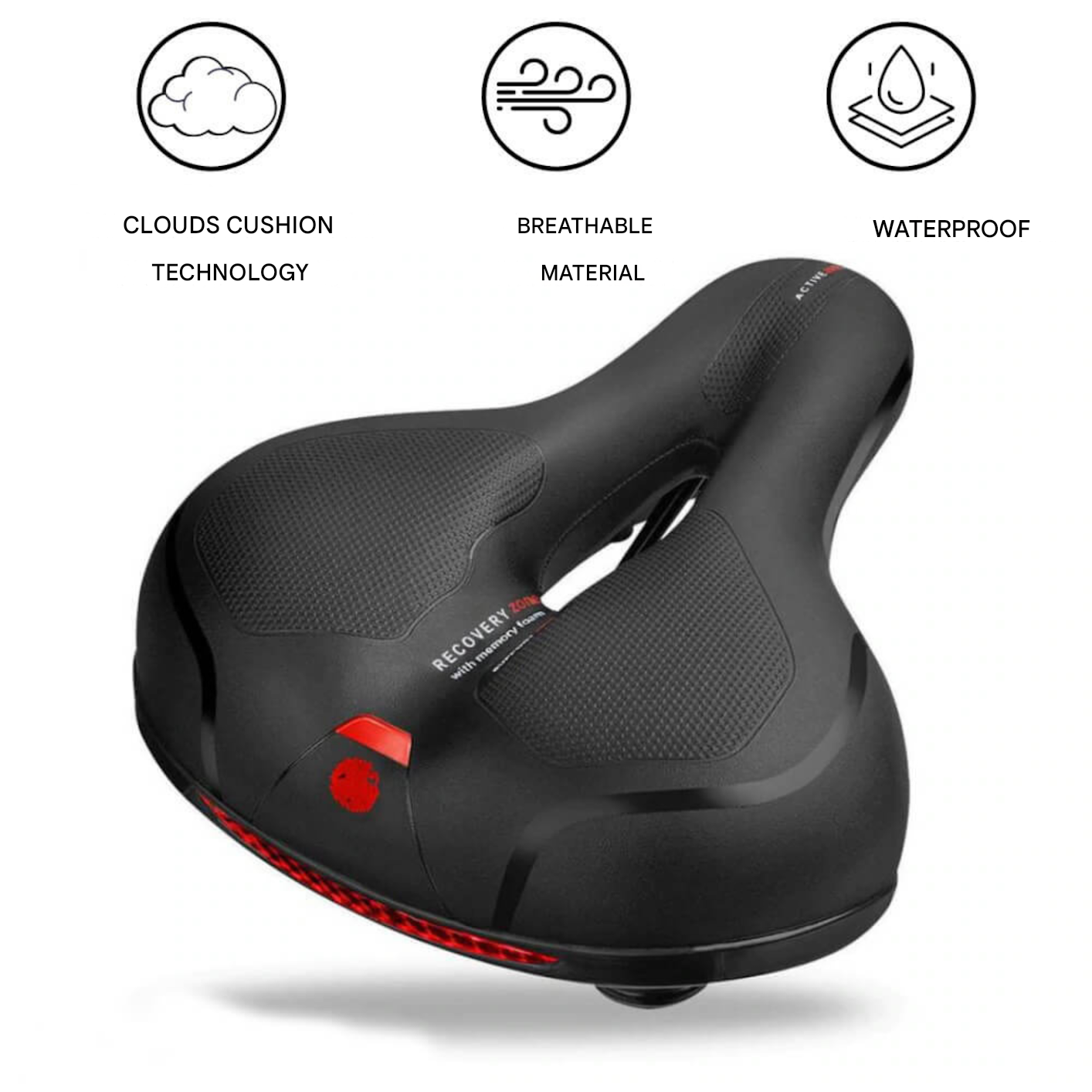Ultra-comfortable Bike Saddle - CloudRide Pro-Red-1 Piece-Nora Luxe