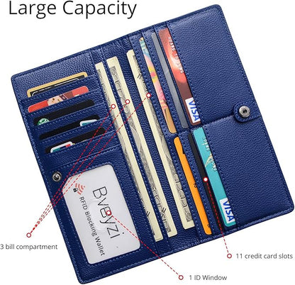 Ultra-thin RFID Blocking Leather Card Wallet - Renée-Black-Nora Luxe
