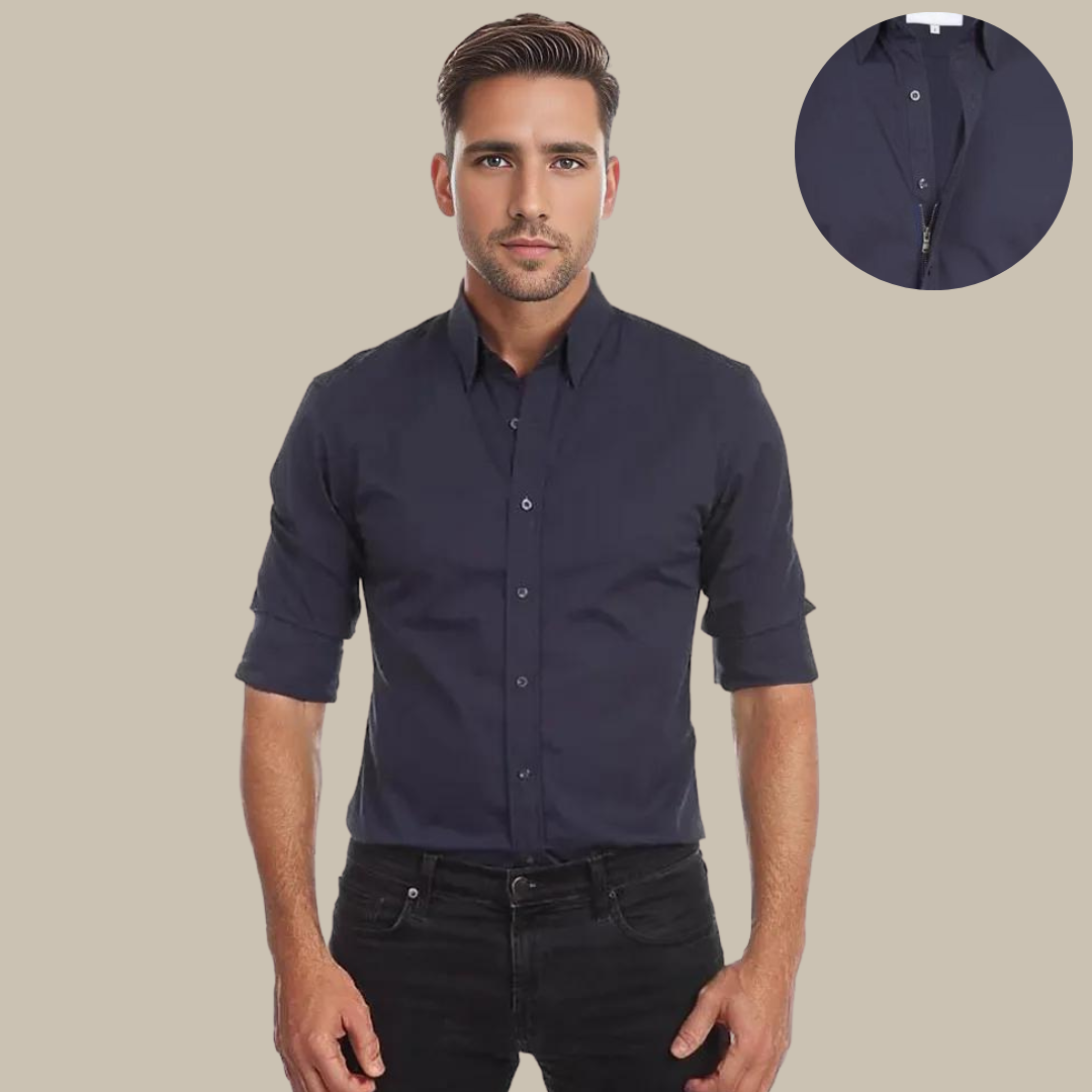 Easy Care Zip Up Shirt - Pexav
