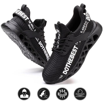 Ultralight Breathable Safety Shoes - ProGuard-Black-6.5-Nora Luxe