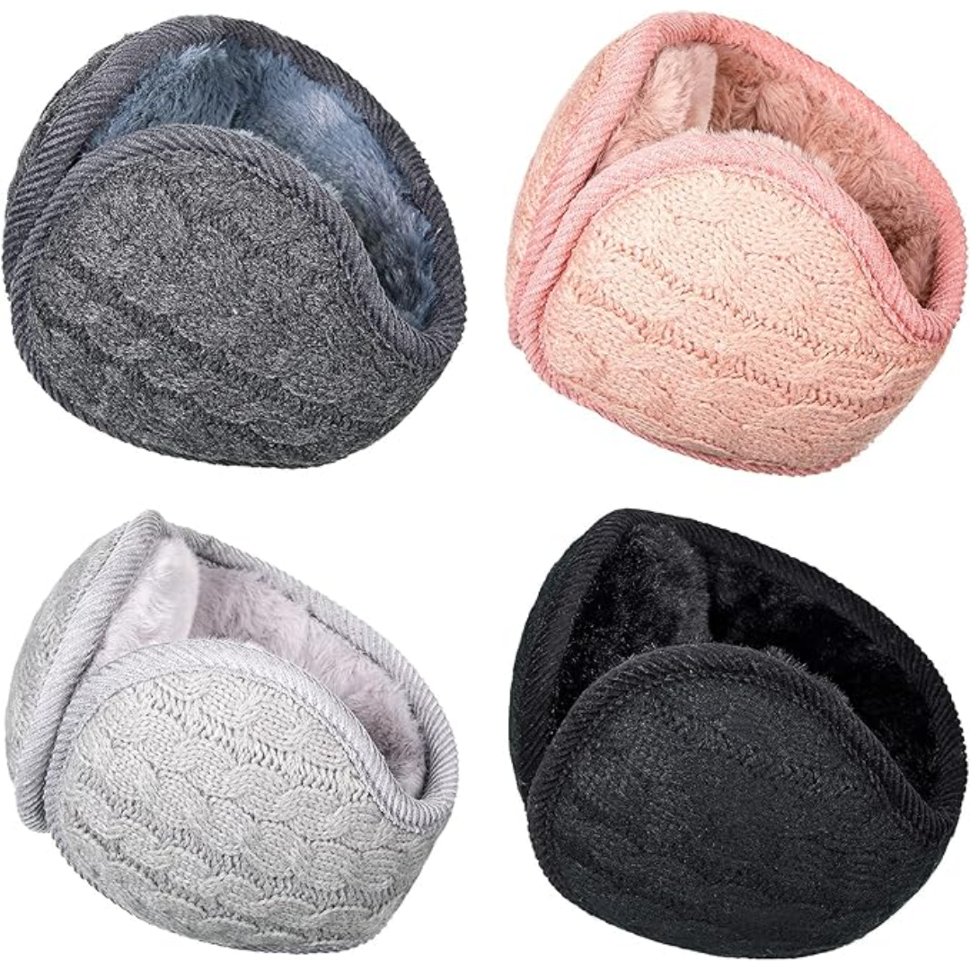 Warm Fleece Ear Warmers Set of 4 – Winter Accessories - Pexav