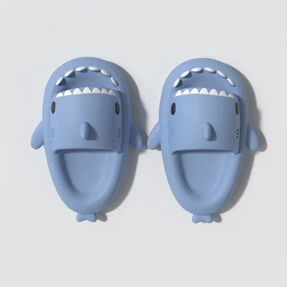 Unisex Lightweight Summer Flip Flops with Shark Design - FinSteps-Light blue-2-2.5-State of Style