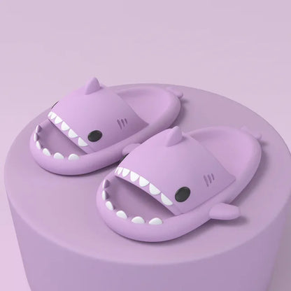 Unisex Lightweight Summer Flip Flops with Shark Design - FinSteps-Purple-2-2.5-State of Style