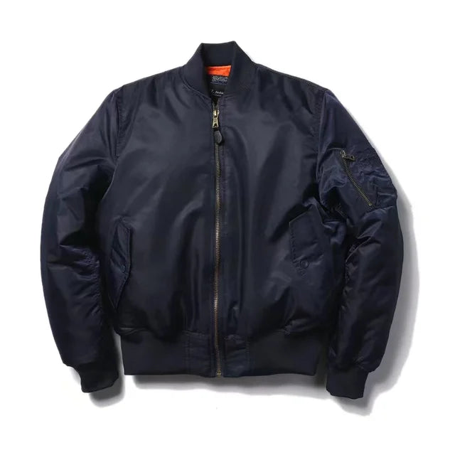 Unisex Premium Bomber Jacket with Zip - Alex-Dark blue-XXS-Nora Luxe