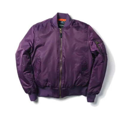 Unisex Premium Bomber Jacket with Zip - Alex-Purple-XXS-Nora Luxe