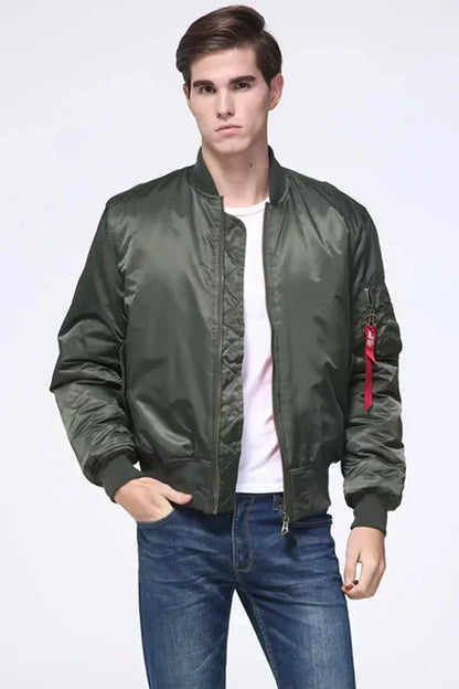 Unisex Premium Bomber Jacket with Zip - Alex-Red-XXS-Nora Luxe