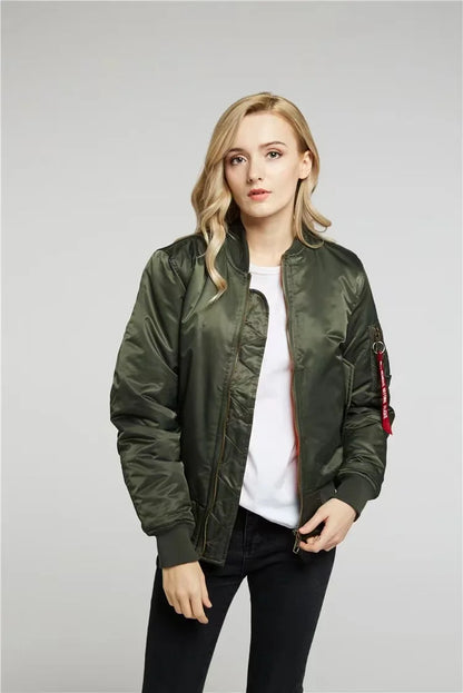 Unisex Premium Bomber Jacket with Zip - Alex-Red-XXS-Nora Luxe
